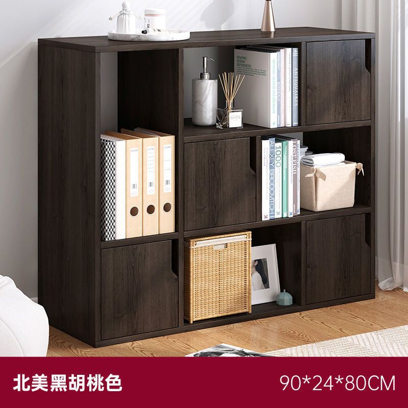 (【四門四格】黑胡桃90cm) 簡易書架置物櫃