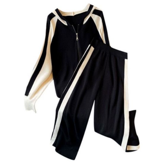 衛衣+休閒褲套裝【黑色】【L-5XL碼】（下單後請聯絡客服確認發貨尺碼）#K011004275