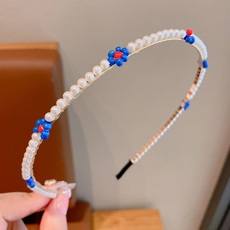 氣質仿水晶髮箍超仙頭箍公主頭飾髮卡(8#藍色小花)