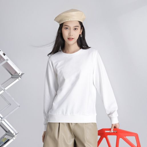 thick white long sleeve t shirt