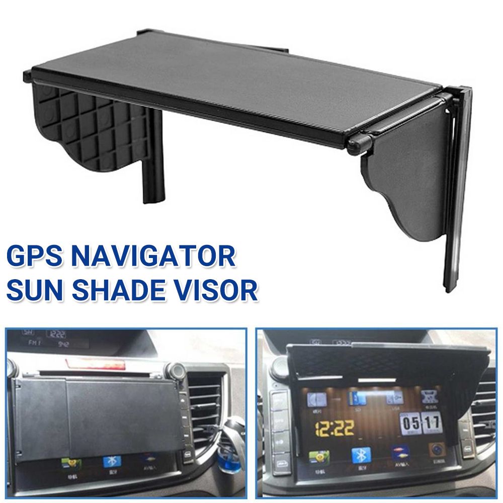 黑色汽車導航儀車用遮陽板 車載GPS遮陽擋 遮光罩 擋光蓋 [平行進口]
