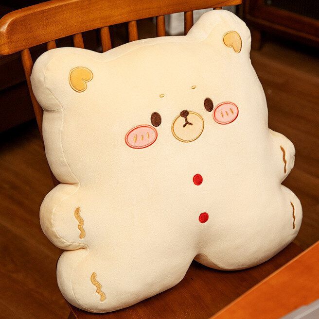 兩用創意卡通抱枕靠枕(淺棕色 40cm抱枕帶毯子)