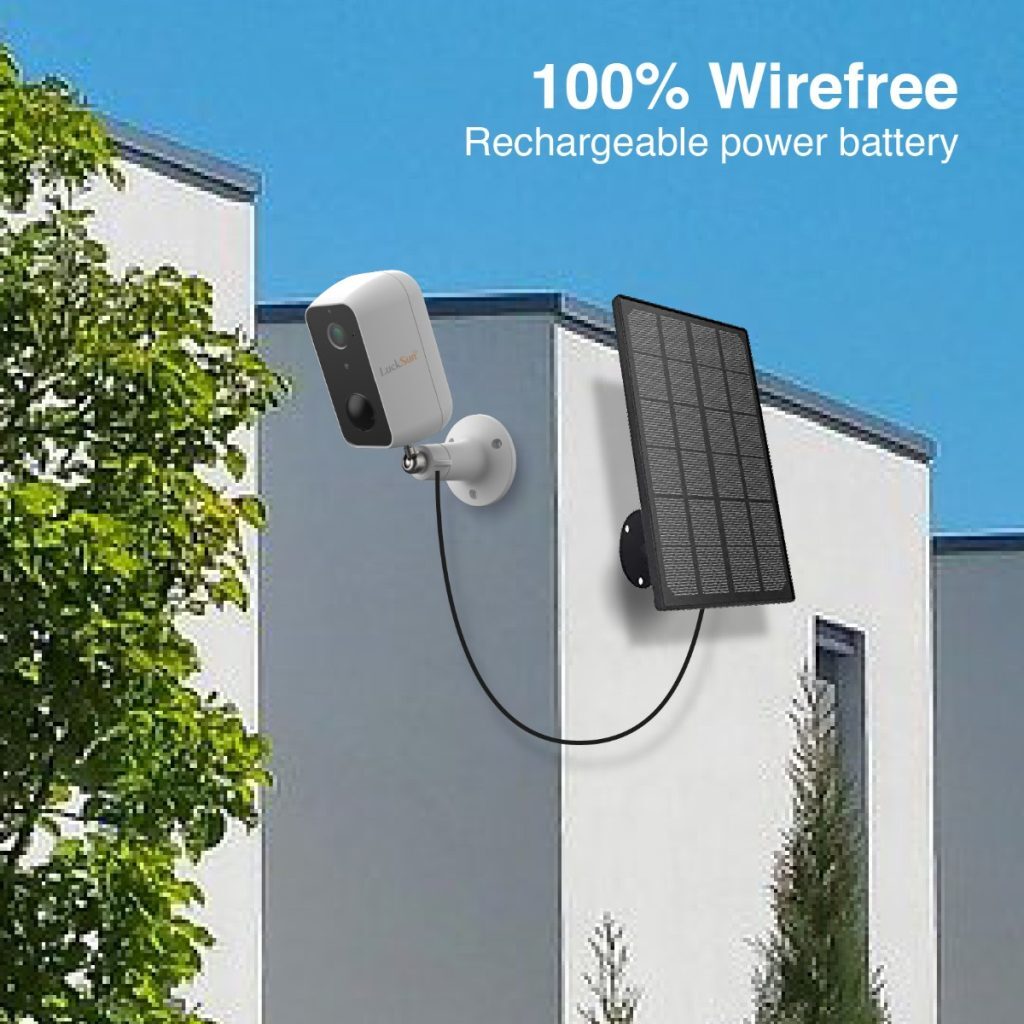 1080P 2MP WiFi Camera Build-in Battery With Solar Panel 5W WiFi Camera+Solar non-stop Power Kits