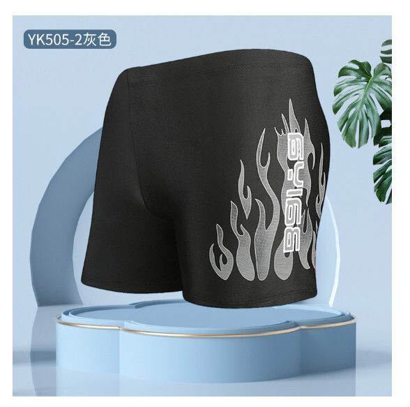 成人平角寬鬆保守泳褲【2XL-4XL碼】【505-2灰】(下單後聯絡客服確認發貨尺碼) #H161023603