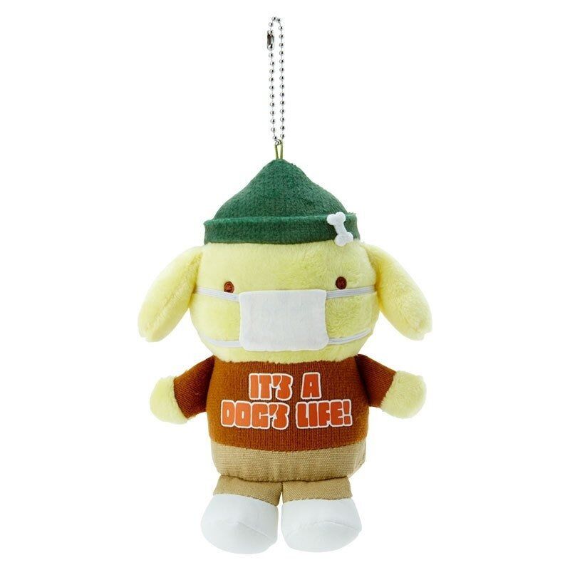 POMPOMPURIN JAPANESE VERSION MASK STYLING PLUSH DOLL KEYCHAIN 2022 (COLD COUNTERMEASURES SERIES)