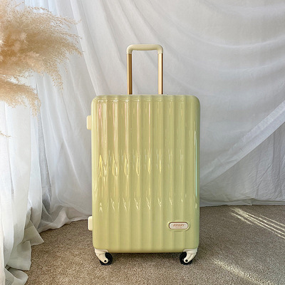 日本款旅行箱靜音萬向輪行李箱超輕拉桿箱-28寸-粉黃色
