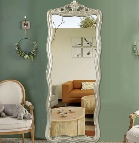 浴室鏡 全身鏡落地家用壁掛試衣鏡（香檳色)(尺寸:68*175CM)