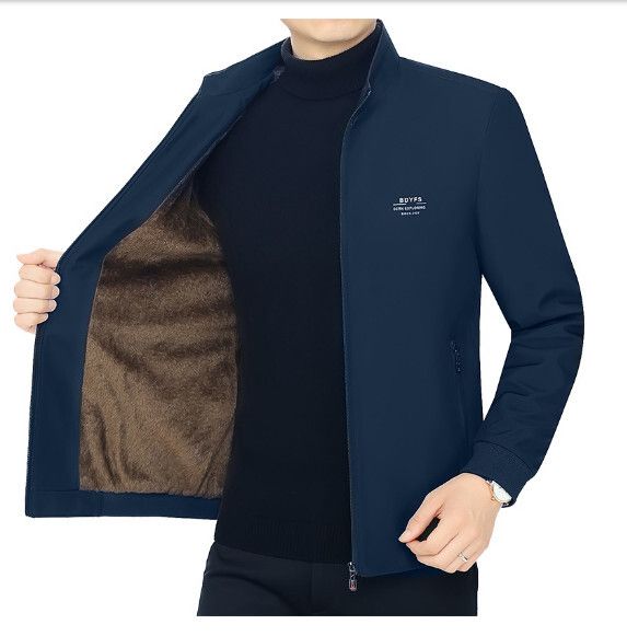 休閒夾克上衣外套【M-4XL】【JK602藏藍-加絨】 (下單後聯絡客服確認發貨尺碼) #H246018274