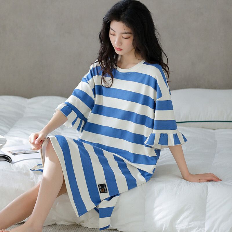 短袖睡裙睡衣【M-XXXL碼 YQ-905】【下單后聯絡客服確認發貨尺碼 】