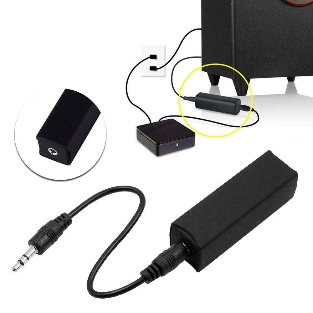 3.5mm AUX Audio Ground Loop Isolator Cable Noise FilterKiller Car Accessory