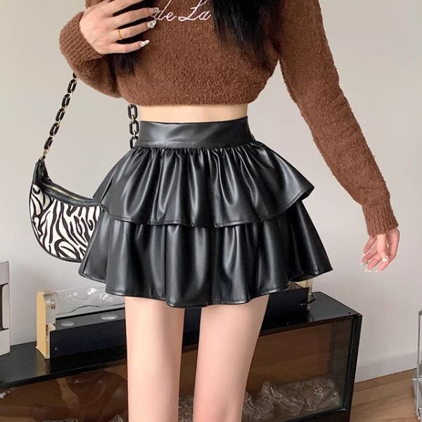 半身蓬蓬短裙(S-XL碼)(黑色)(下單後聯絡客服確認發貨尺碼)#K004008514