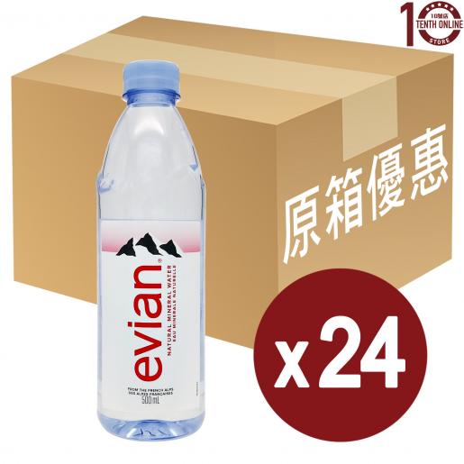 evian, Evian [Dealer Goods of Hong Kong] - Natural Mineral Water France -  Full Case 500ml (Random Packing)