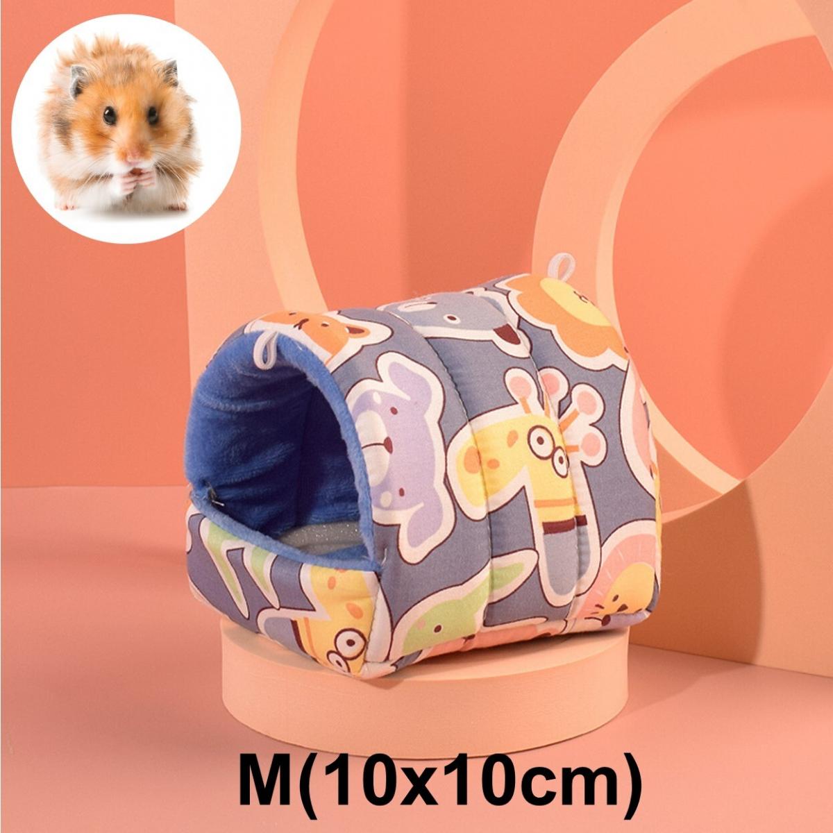 倉鼠寵物保暖窩 藍動物圖案 (M=10x10cm)