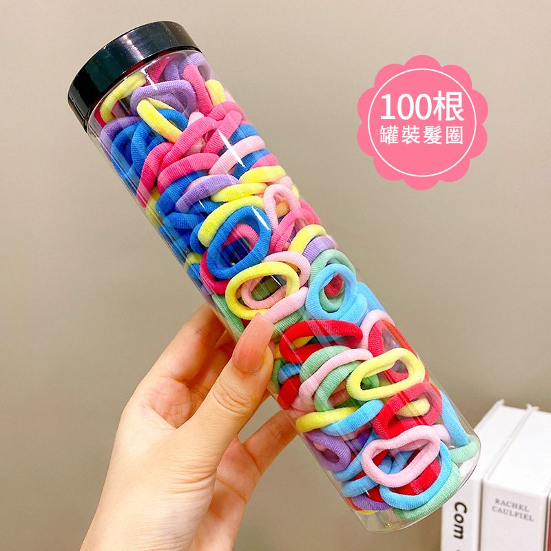 兒童高彈力橡皮筋毛巾圈髮繩髮飾頭繩頭飾(8#藍紫系100根裝)