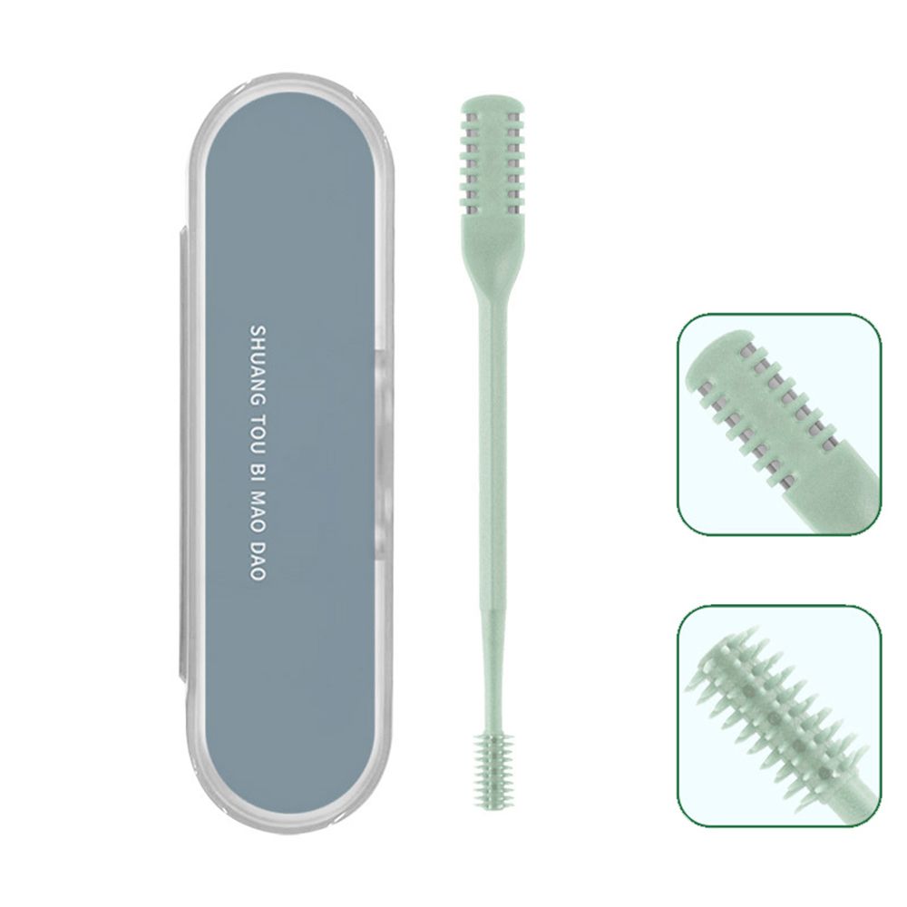 [Mint Green] Double-headed Nose Hair Knife Nose Shaver Nose and Nose Hair Cleaning Trimmer