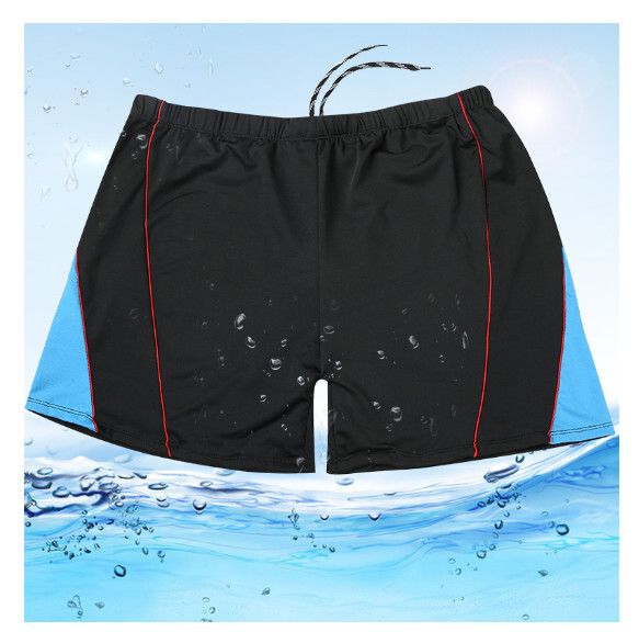 成人平角寬鬆保守泳褲【3XL-5XL碼】【湖藍色】(下單後聯絡客服確認發貨尺碼) #H161023646