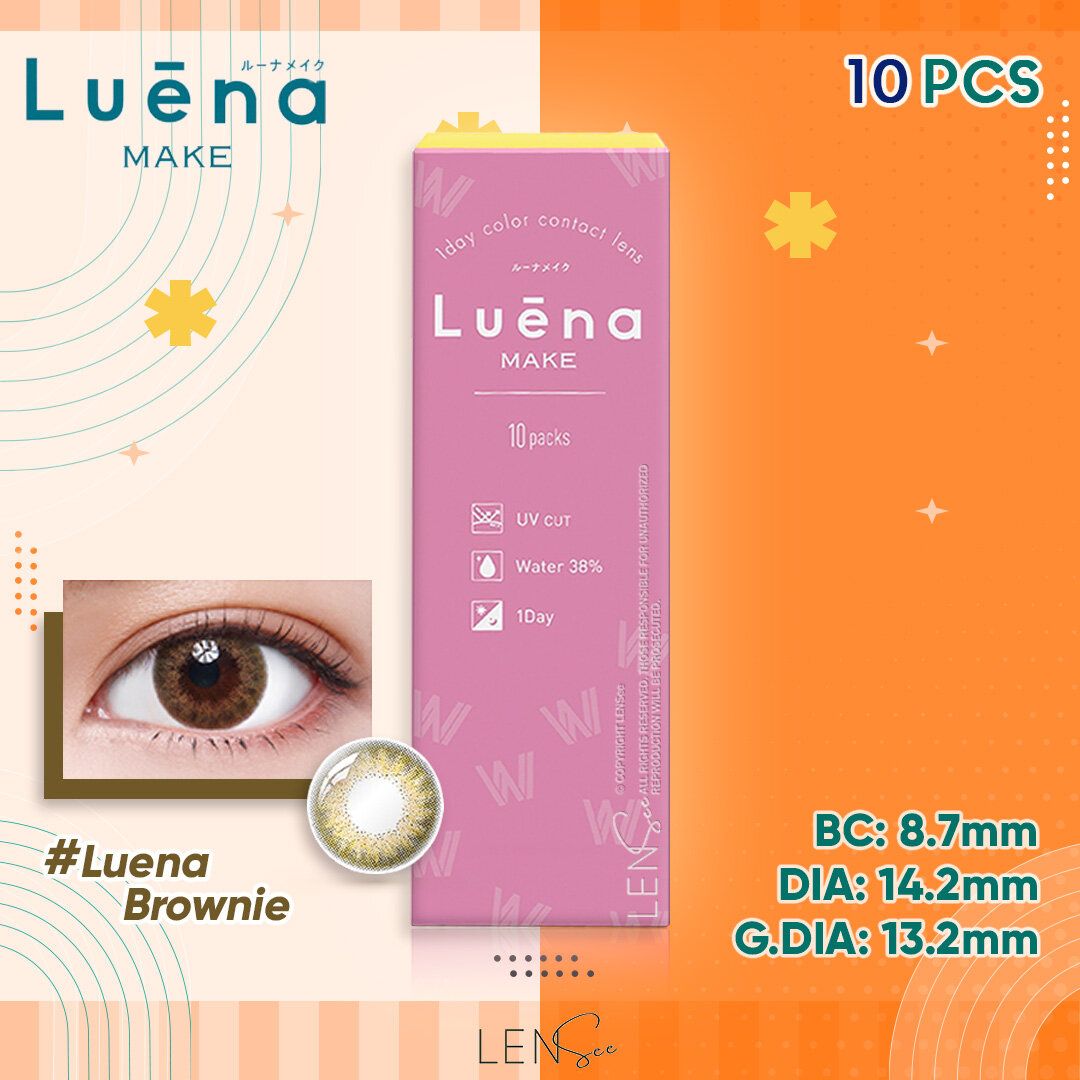 Luena Make 1-Day Color Contact Lenses - Luena Brownie (10Pcs) (P -0.00)