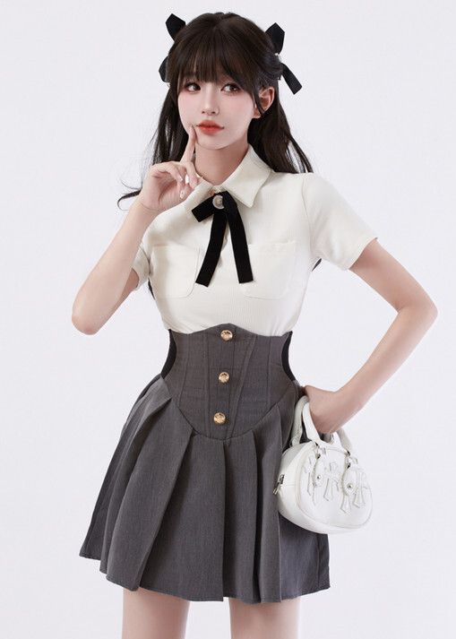 時尚套裝（上衣+半身裙 S-XL碼）(下單後聯絡客服確認發貨尺碼)#F224015006