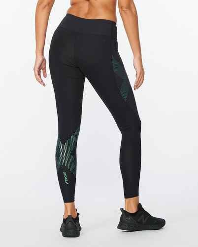 2XU, Women's Motion Mid-Rise Compression Tights WA2864B, Color : Black, Size : XS