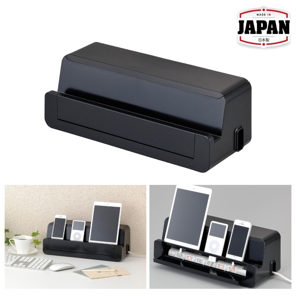 Chemical Table Tap Box Station | Black Color | Made in Japan | INOMATA | I-4837BK