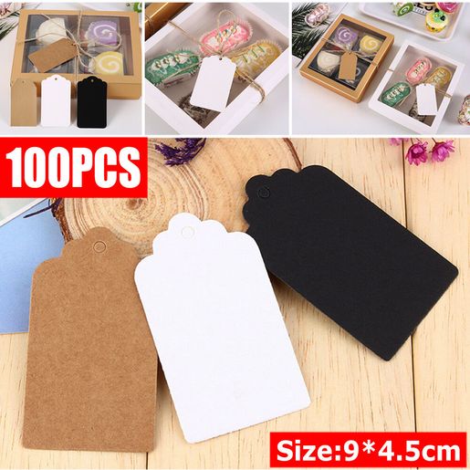 New Price Tag 100pcs Brown Kraft String Blanks Wedding Favour