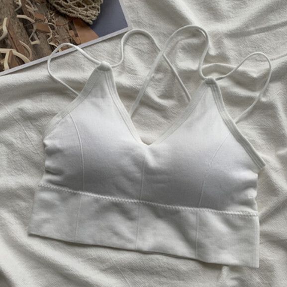 吊帶交叉裹胸內衣（白色）【均碼】#F148048723