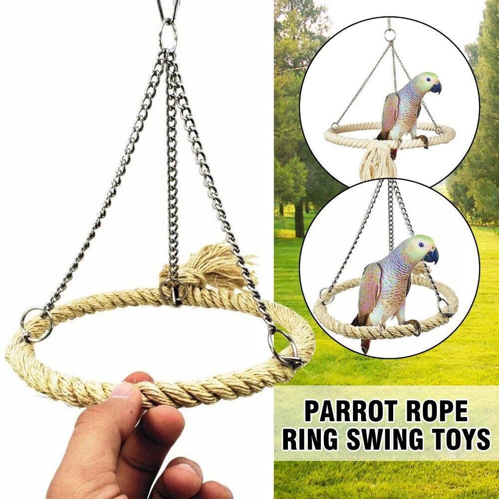 Bird Toys Cotton Rope Swing Rings Hammocks Parrot Chewing Toys