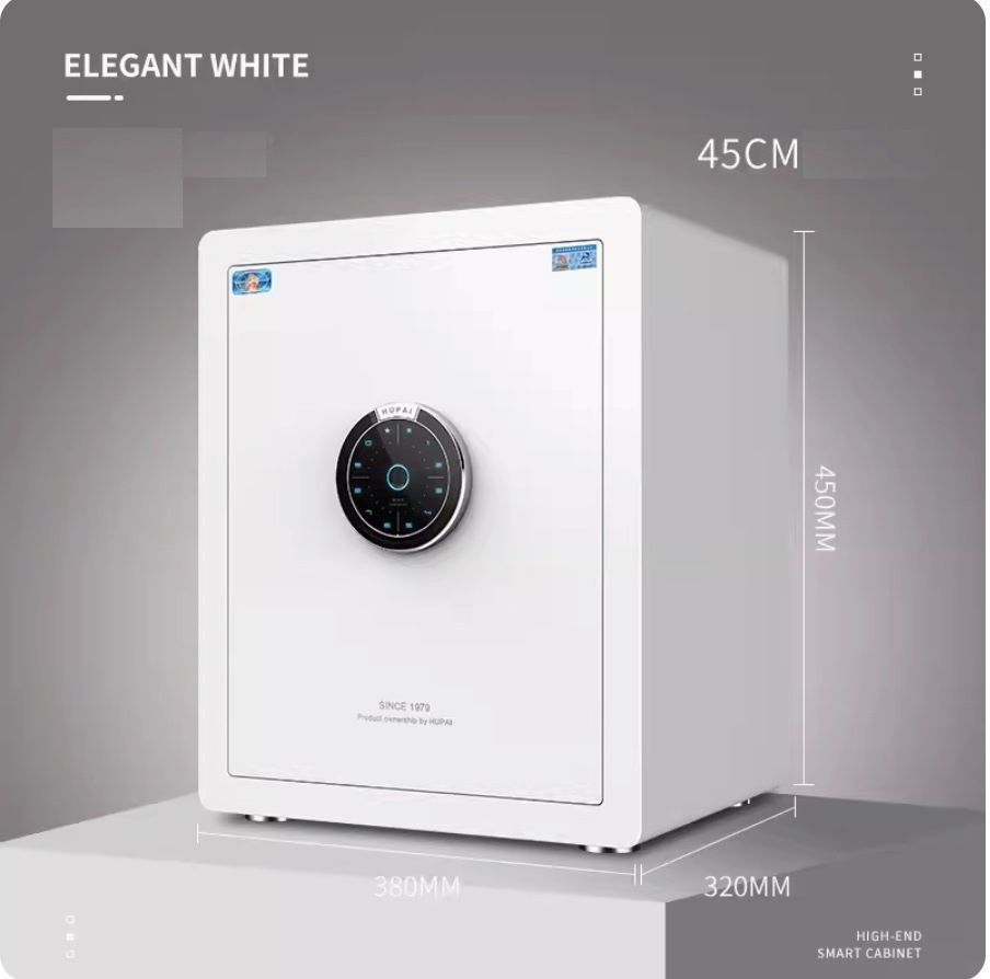 家用小型炫彩指紋夾萬（45CM雅致白【支持鴻蒙智聯+遠程手機監控】）