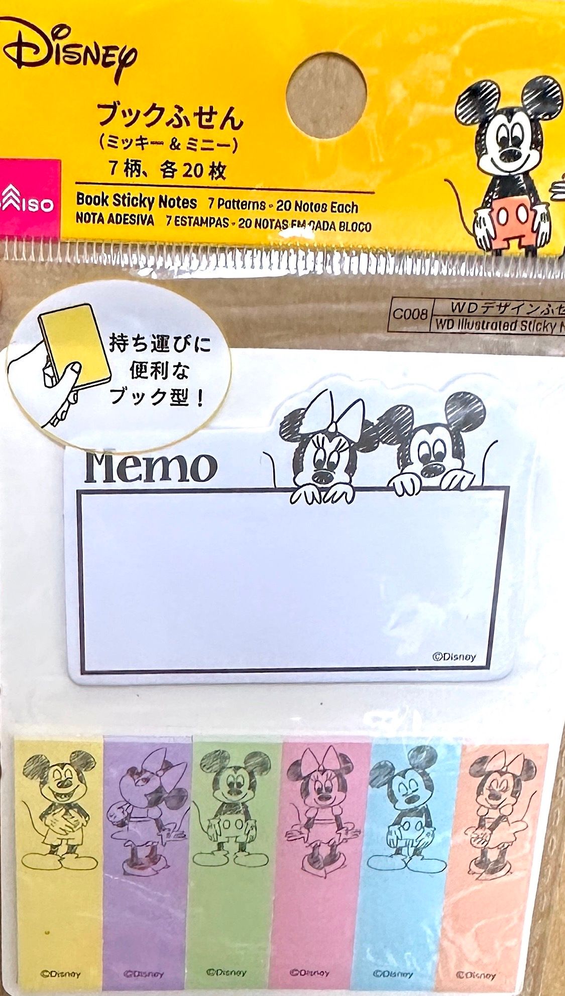 DAISO | Japan Disney Mickey and Minnie Memo Sticky Notes Bookmark