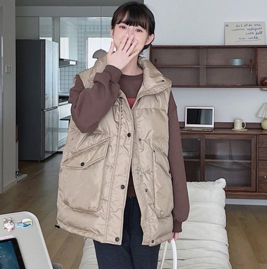 羽絨馬甲背心(卡其色,均碼85-150磅)#F139007270