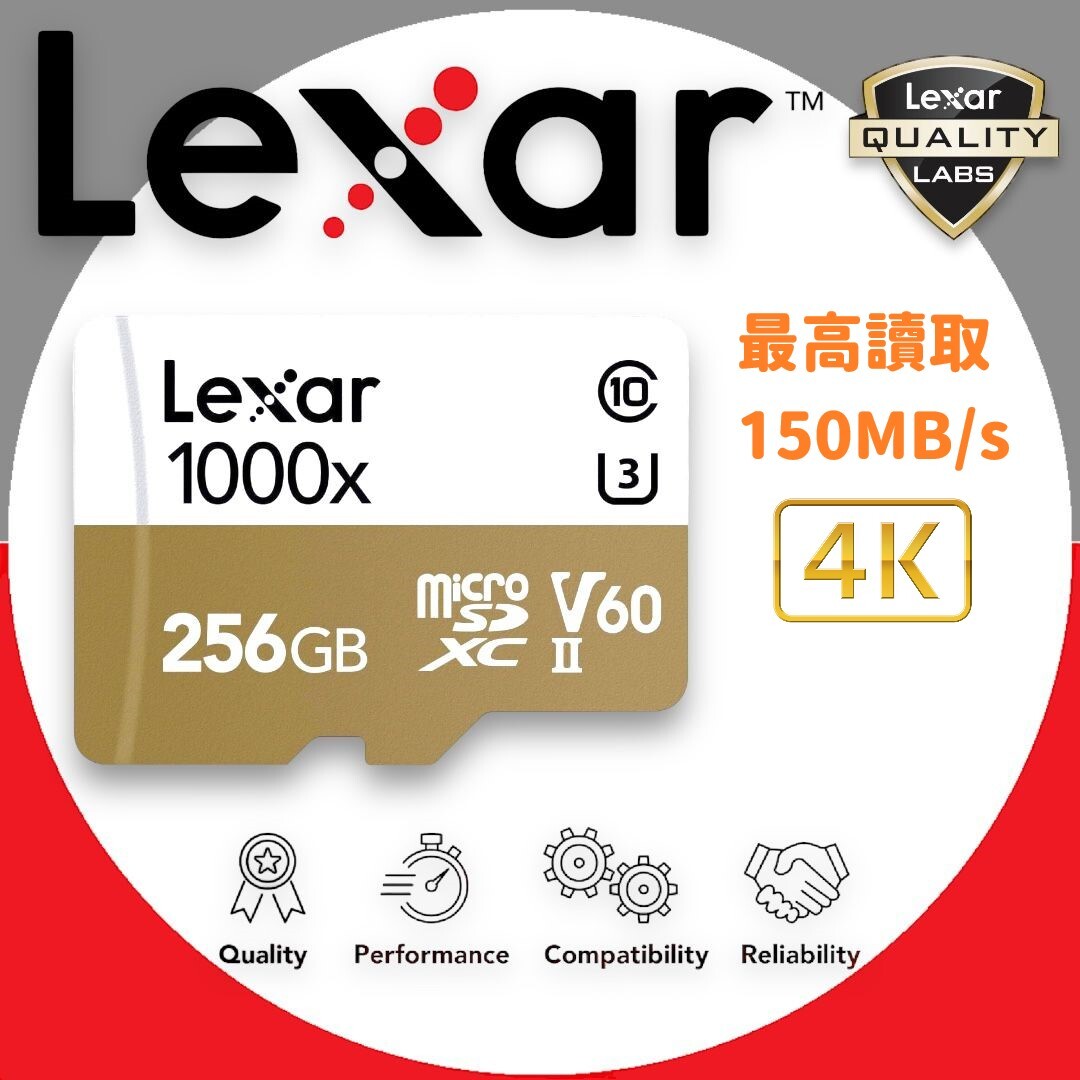雷克沙 256GB 1000x Professional microSD 記憶卡 連USB3.0讀卡器 4K U3 C10 UHS-II (LSDMI256CBAP1000R) -【原裝正貨】