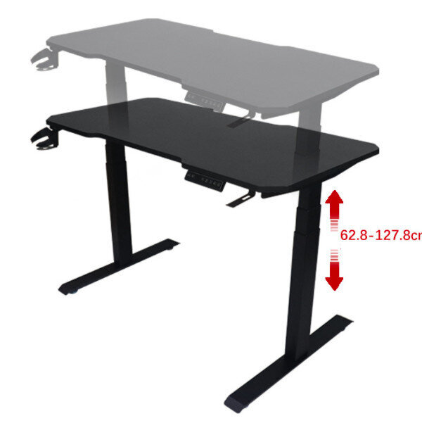 電動升降電競桌[基礎款-黑色(雙電機三節)180*60*(62.8-127.8) cm]