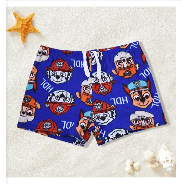 兒童平角游泳褲【均碼（身高110-130CM，30-50磅）】【寶藍小狗】 #H161023833