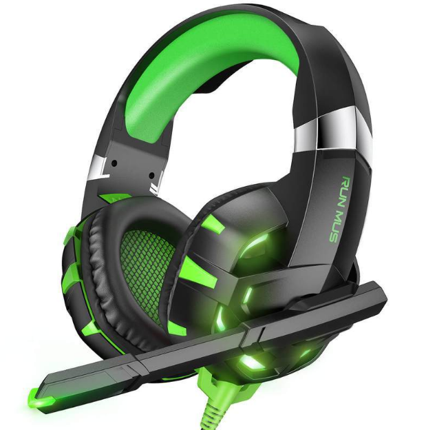 ONIKUMA K2PRO頭戴式遊戲耳機電競PS4電腦有線耳機（RUNMUS牌黑綠）