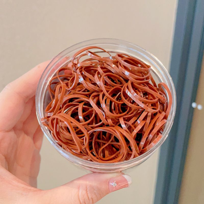 兒童一次性橡皮筋頭繩 頭飾/髮飾(5-棕色300根灌裝)