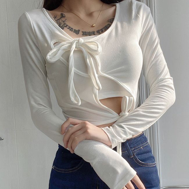 長袖上衣+內搭小背心兩件套(白色)(S/M碼)(下單後聯絡客服確認發貨尺碼)  