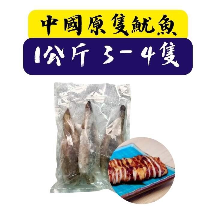 Frozen Whole Squid (3-4 pcs) 1kg (Frozen-18°C)