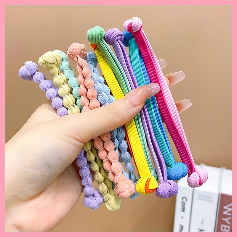 兒童頭飾紮頭髮橡皮筋髮圈頭飾(12#淺色混色雙頭皮筋10件套)