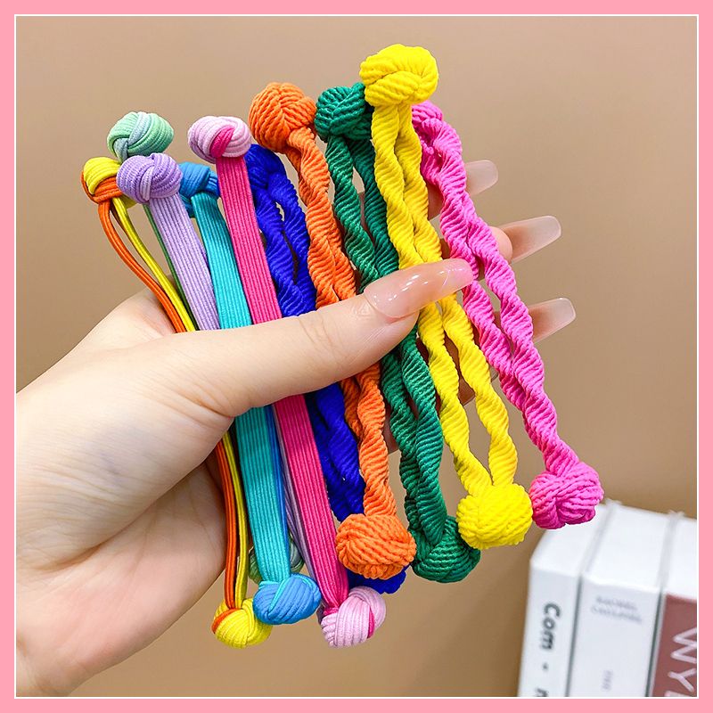 兒童頭飾紮頭髮橡皮筋髮圈頭飾(11#亮色混合雙頭皮筋10件套)