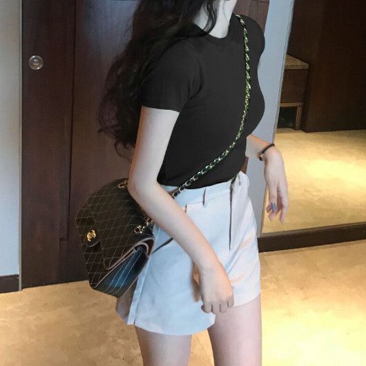 修身超火短袖【0233* 黑色】尺碼【S碼-XL碼】【下單後聯絡客服確認發貨尺碼】#F128014648