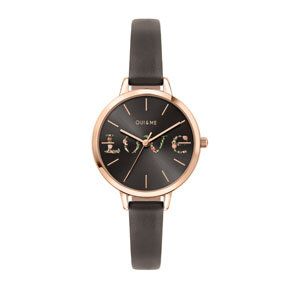 Petite Fleurette 32mm Quartz Watch Grey Leather Strap ME010061