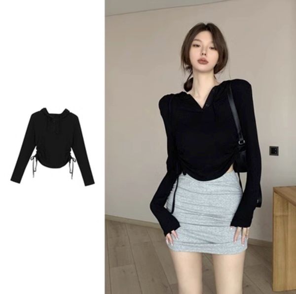 休閒運動連帽t卹(黑色,S-2XL碼)【下單後請聯絡客服確認發貨尺碼】#F220012140