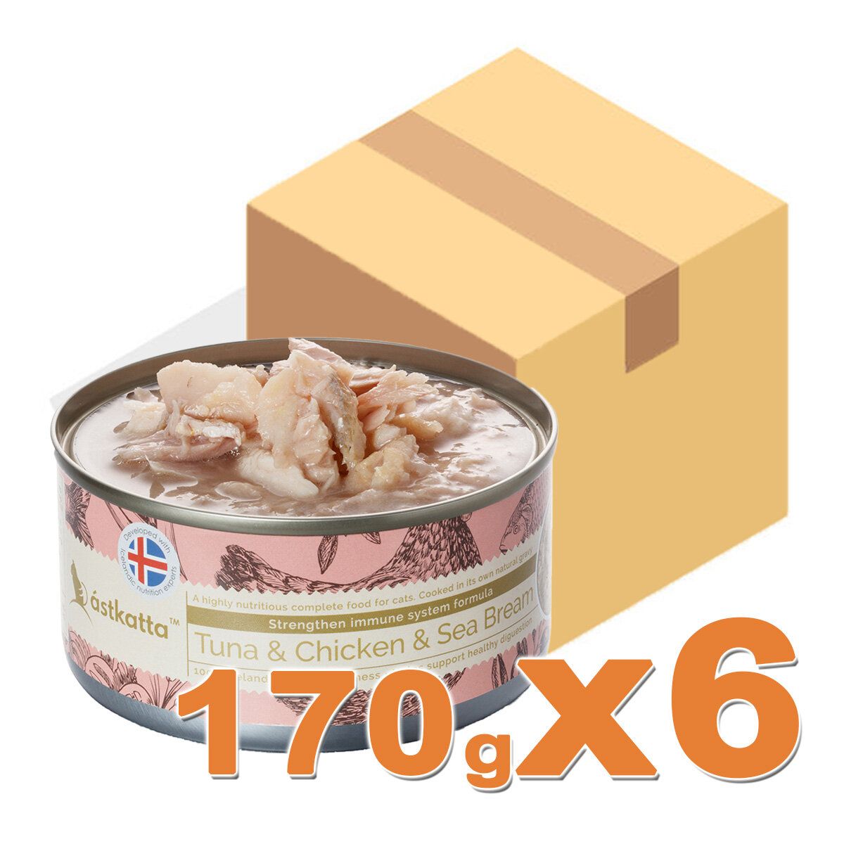 Tuna & Chicken & Sea Bream Complete cat Food 170g x6cans