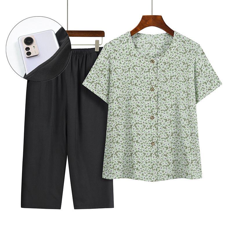 老年人短袖套裝( XL-4XL碼 4號色）【下單後請聯絡客服確認發貨尺碼】F001099304