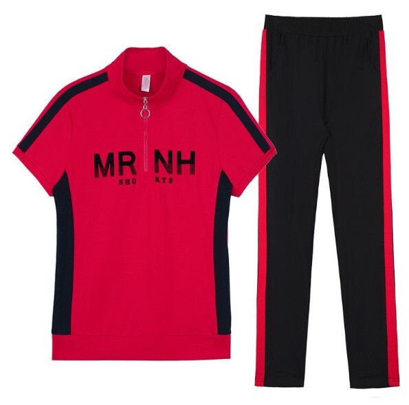 時尚立領衛衣運動套裝【紅色】 (尺碼：M-4XL碼) (下單後聯繫客服確認發貨尺碼)#F158027413