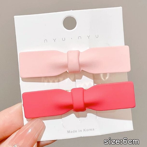 兒童碎髮劉海夾髮卡頭飾（粉色蝴蝶結2件）#DDS