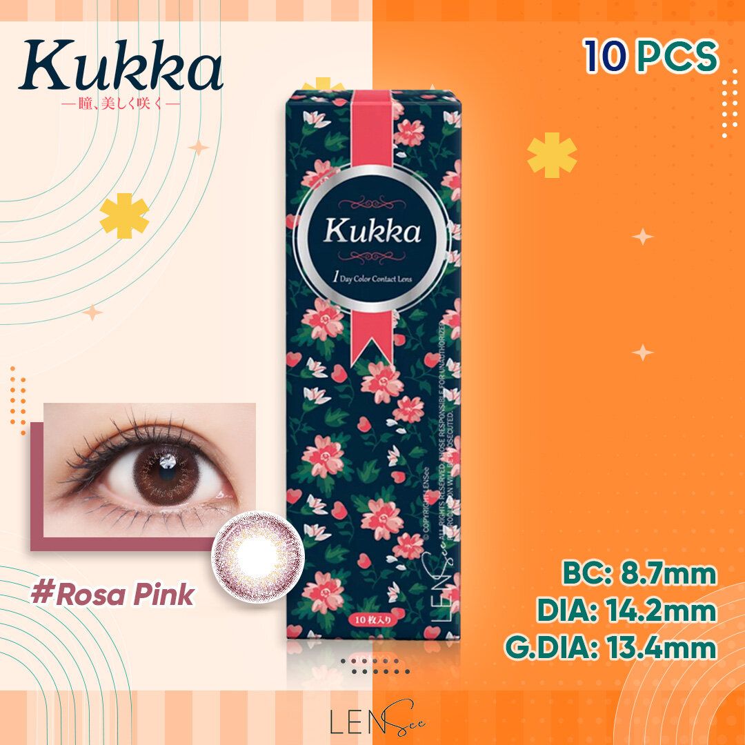 Kukka 日拋彩色隱形眼鏡 - Rosa Pink (10片裝) (度數 -0.00)