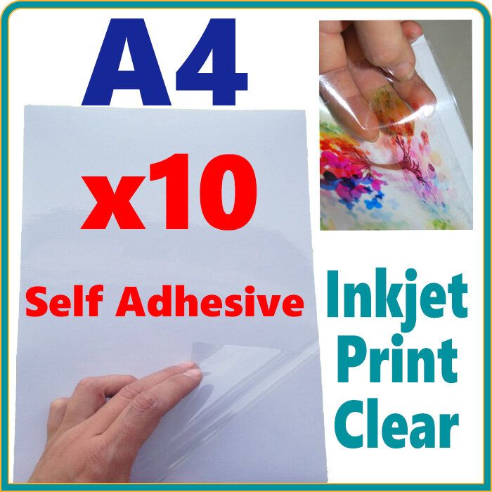 10x A4 透明光澤 噴墨列印 不幹膠貼紙 標籤