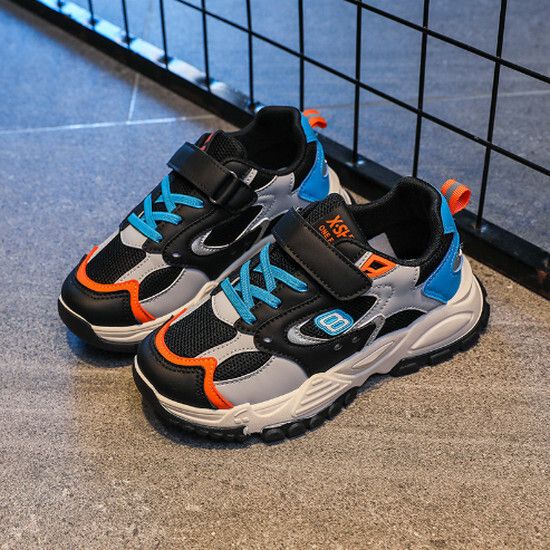 男童網面鞋子女童跑步鞋（黑色 32碼-37碼）（下單後請聯酪客服確認發貨尺碼）#K018001402