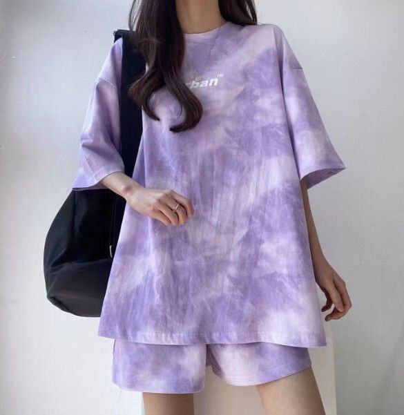 可鹽可甜休閒運動套裝【紫色】 (尺碼：M-3XL碼) (下單後聯繫客服確認發貨尺碼)#F158027124